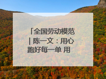 全国劳动模范｜陈一文：用心跑好每一单 用爱回馈这座城