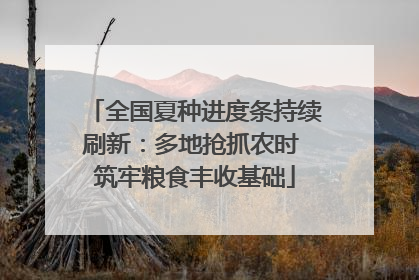 全国夏种进度条持续刷新：多地抢抓农时 筑牢粮食丰收基础
