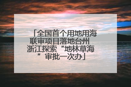 全国首个用地用海联审项目落地台州 浙江探索“地林草海”审批一次办