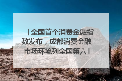全国首个消费金融指数发布，成都消费金融市场环境列全国第六