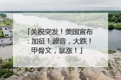 关税突发！美国宣布：加征！波音，大跌！甲骨文，暴涨！