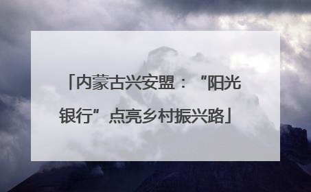 内蒙古兴安盟：“阳光银行”点亮乡村振兴路