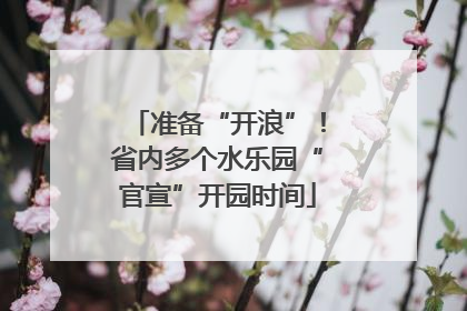 准备“开浪”！省内多个水乐园“官宣”开园时间