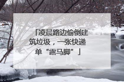 凌晨路边偷倒建筑垃圾，一张快递单“露马脚”