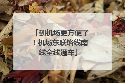 到机场更方便了！机场东联络线南线全线通车