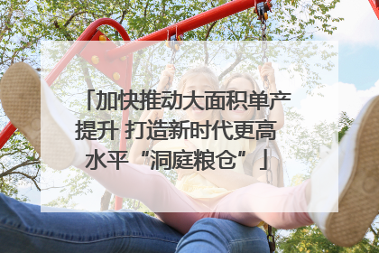 加快推动大面积单产提升 打造新时代更高水平“洞庭粮仓”