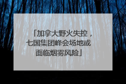 加拿大野火失控，七国集团峰会场地或面临烟雾风险