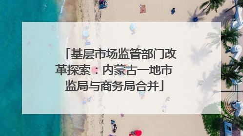基层市场监管部门改革探索：内蒙古一地市监局与商务局合并