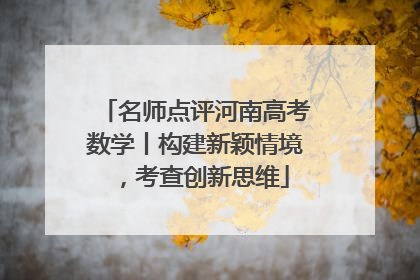 名师点评河南高考数学丨构建新颖情境，考查创新思维