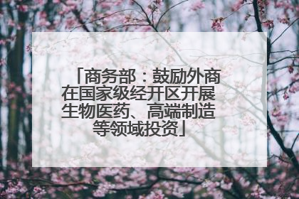 商务部：鼓励外商在国家级经开区开展生物医药、高端制造等领域投资
