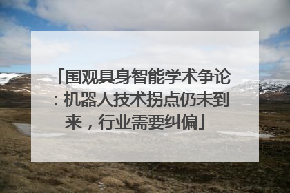 围观具身智能学术争论：机器人技术拐点仍未到来，行业需要纠偏