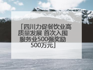 四川力促餐饮业高质量发展 首次入围服务业500强奖励500万元