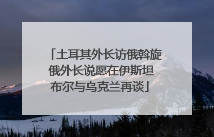 土耳其外长访俄斡旋 俄外长说愿在伊斯坦布尔与乌克兰再谈