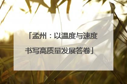 孟州：以温度与速度书写高质量发展答卷