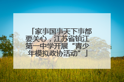 家事国事天下事都要关心，江苏省镇江第一中学开展“青少年模拟政协活动”