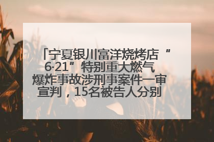 宁夏银川富洋烧烤店“6·21”特别重大燃气爆炸事故涉刑事案件一审宣判，15名被告人分别判刑六年至一年不等