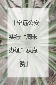 宁远公安实行“周末办证”获点赞