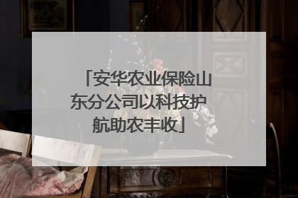 安华农业保险山东分公司以科技护航助农丰收