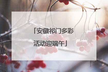 安徽祁门多彩活动迎端午