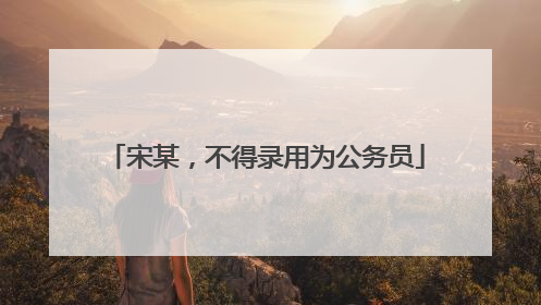 宋某，不得录用为公务员