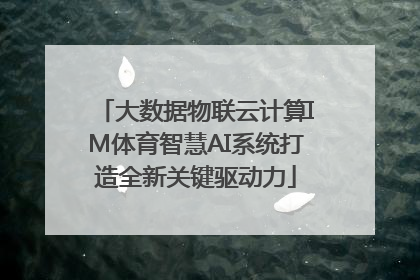 大数据物联云计算IM体育智慧AI系统打造全新关键驱动力