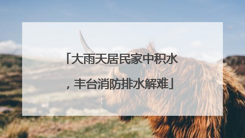 大雨天居民家中积水，丰台消防排水解难