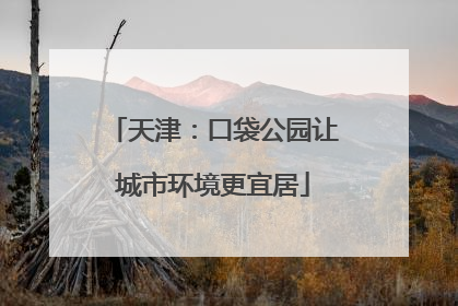 天津：口袋公园让城市环境更宜居