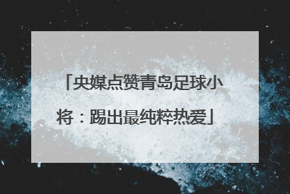 央媒点赞青岛足球小将：踢出最纯粹热爱