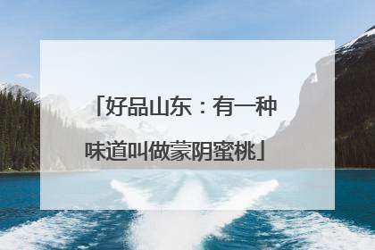 好品山东：有一种味道叫做蒙阴蜜桃