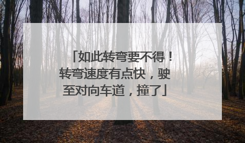 如此转弯要不得！转弯速度有点快，驶至对向车道，撞了