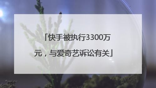 快手被执行3300万元，与爱奇艺诉讼有关