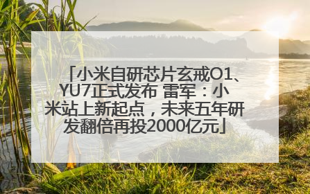 小米自研芯片玄戒O1、YU7正式发布 雷军：小米站上新起点，未来五年研发翻倍再投2000亿元