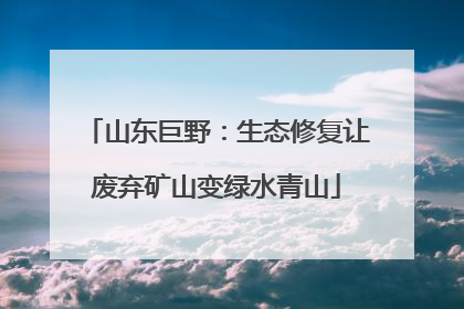 山东巨野：生态修复让废弃矿山变绿水青山