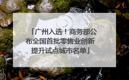 广州入选！商务部公布全国首批零售业创新提升试点城市名单