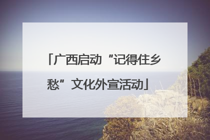 广西启动“记得住乡愁”文化外宣活动
