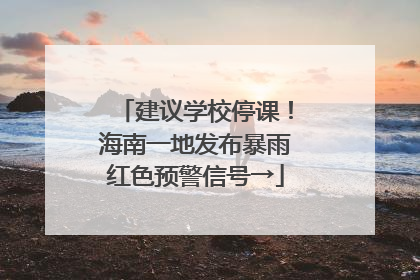 建议学校停课！海南一地发布暴雨红色预警信号→