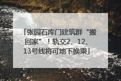 张园石库门建筑群“搬回家”！轨交2、12、13号线将可地下换乘