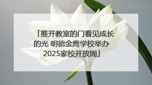 推开教室的门看见成长的光 明德金鹰学校举办2025家校开放周