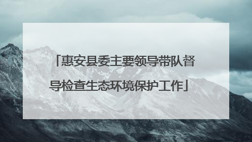 惠安县委主要领导带队督导检查生态环境保护工作