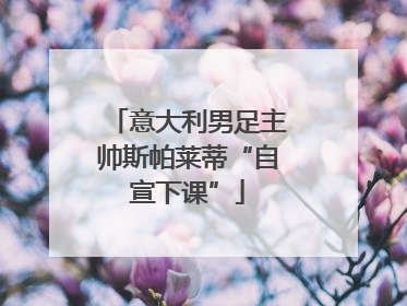 意大利男足主帅斯帕莱蒂“自宣下课”