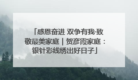 感恩奋进 双争有我·致敬最美家庭｜贺彦霞家庭：银针彩线绣出好日子