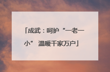 成武：呵护“一老一小” 温暖千家万户