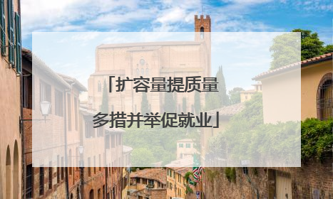扩容量提质量 多措并举促就业
