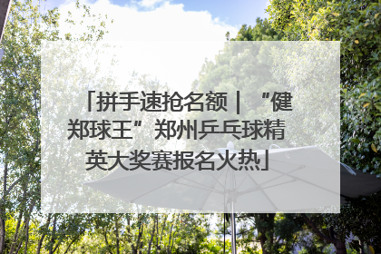 拼手速抢名额｜“健郑球王”郑州乒乓球精英大奖赛报名火热
