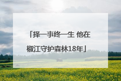 择一事终一生 他在椒江守护森林18年