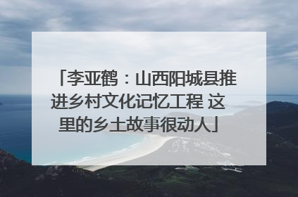李亚鹤：山西阳城县推进乡村文化记忆工程 这里的乡土故事很动人