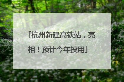 杭州新建高铁站，亮相！预计今年投用