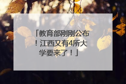 教育部刚刚公布！江西又有4所大学要来了！