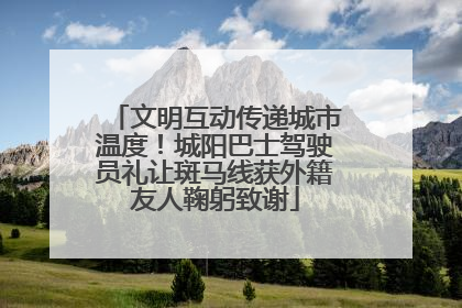 文明互动传递城市温度！城阳巴士驾驶员礼让斑马线获外籍友人鞠躬致谢