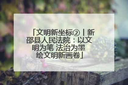文明新坐标②丨新邵县人民法院：以文明为笔 法治为墨 绘文明新画卷